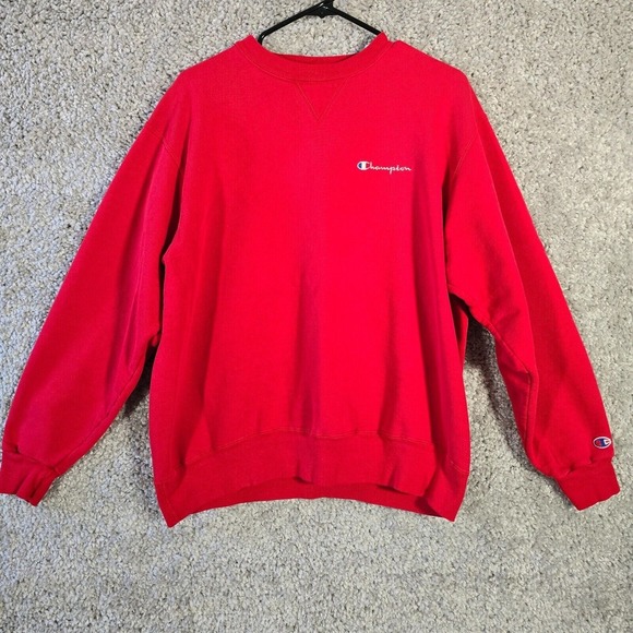 Champion Women Pullover Sweatshirt Size XL Red Vintage Casual Cozy USA Made READ - Picture 1 of 12